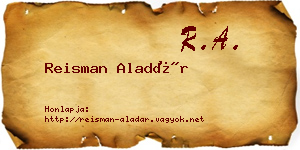 Reisman Aladár névjegykártya